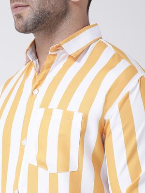 yellow striped casual shirt - 17032523 - Standard Image - 5