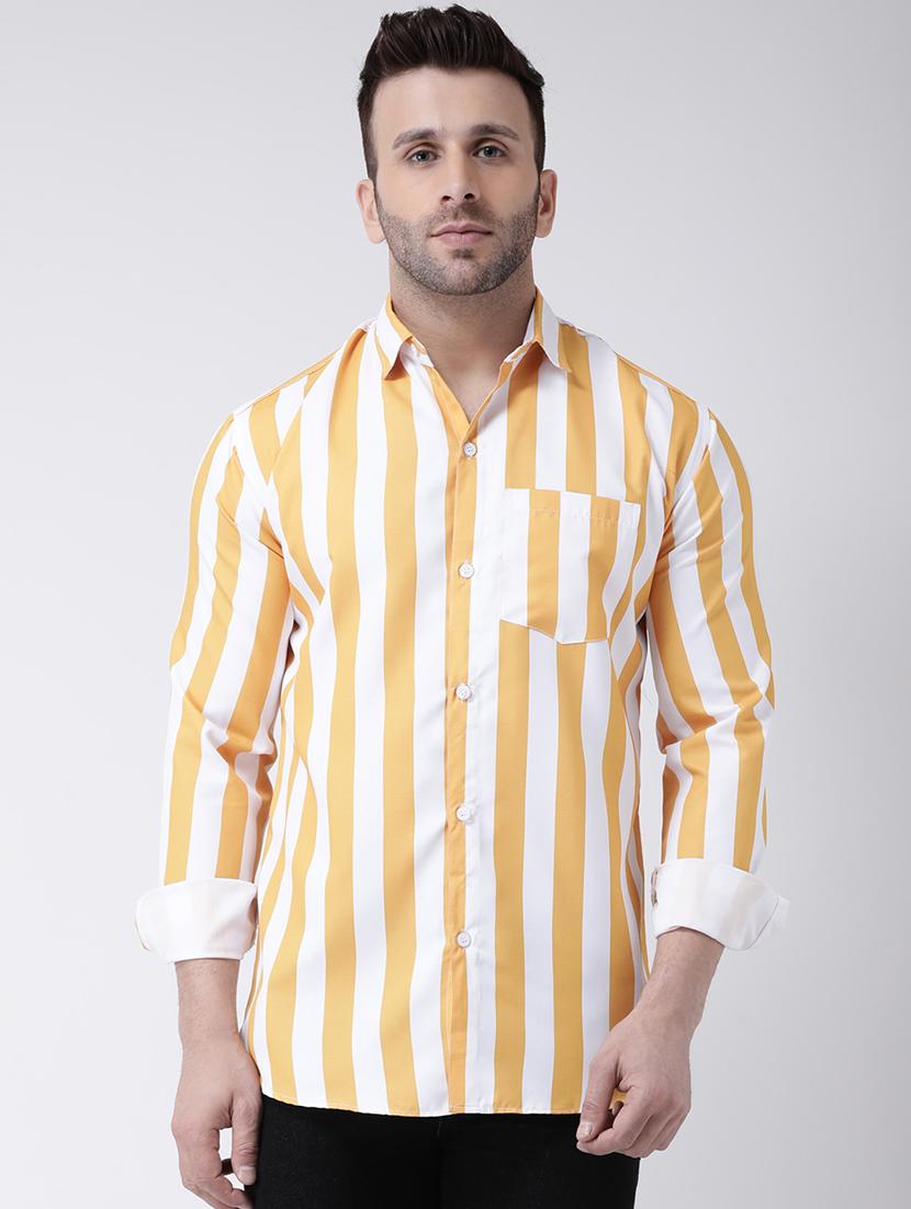 yellow striped casual shirt - 17032523 - Zoom Image - 1