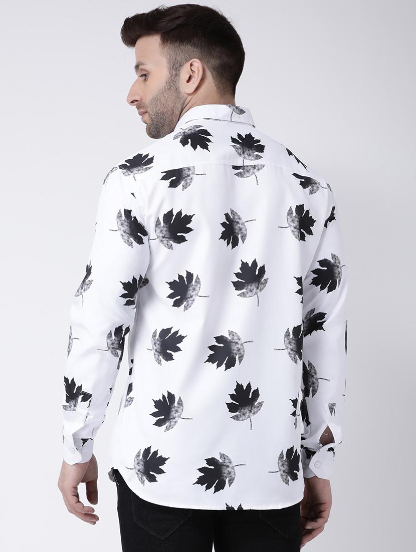 white tropical printed casual shirt - 17032528 - Zoom Image - 3
