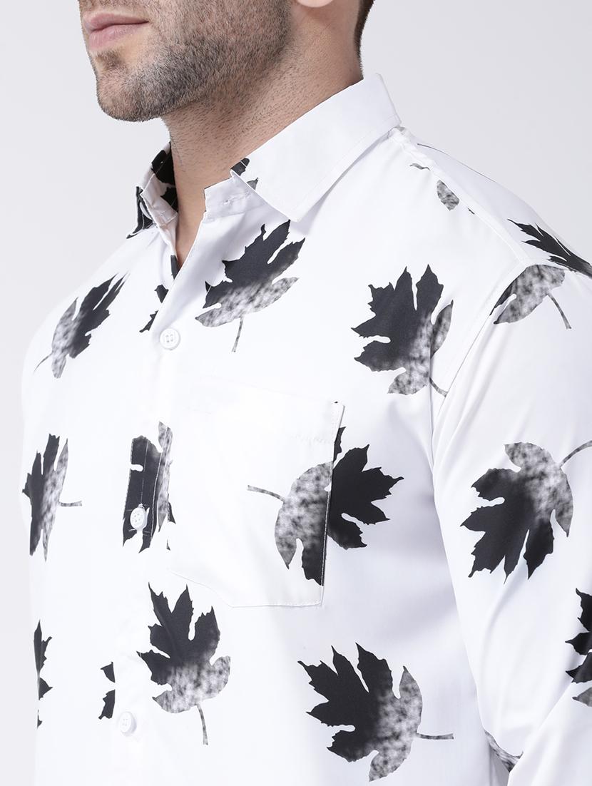 white tropical printed casual shirt - 17032528 - Zoom Image - 5
