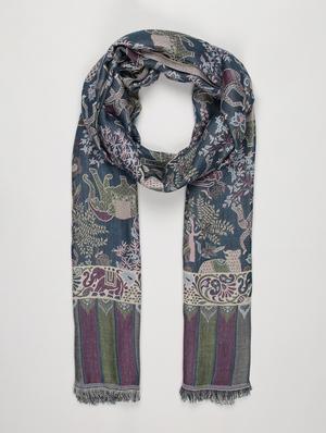 blue modal silk stole - 17032630 - Standard Image - 2