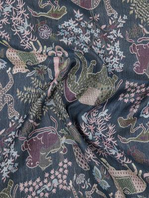 blue modal silk stole - 17032630 - Standard Image - 4