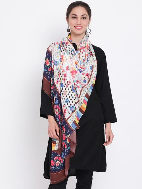 multi colored modal silk stole - 17032661 - Very Small Image - 1