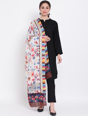 multi colored modal silk stole - 17032661 - Standard Image - 3