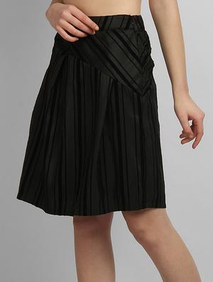high rise striped a-line skirt - 17032684 - Standard Image - 4