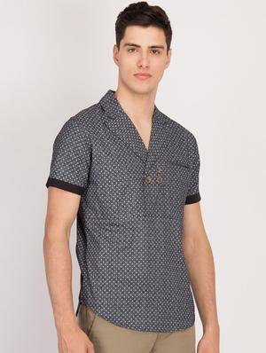 grey cotton casual shirt - 17032735 - Standard Image - 2