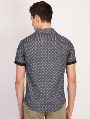 grey cotton casual shirt - 17032735 - Standard Image - 3