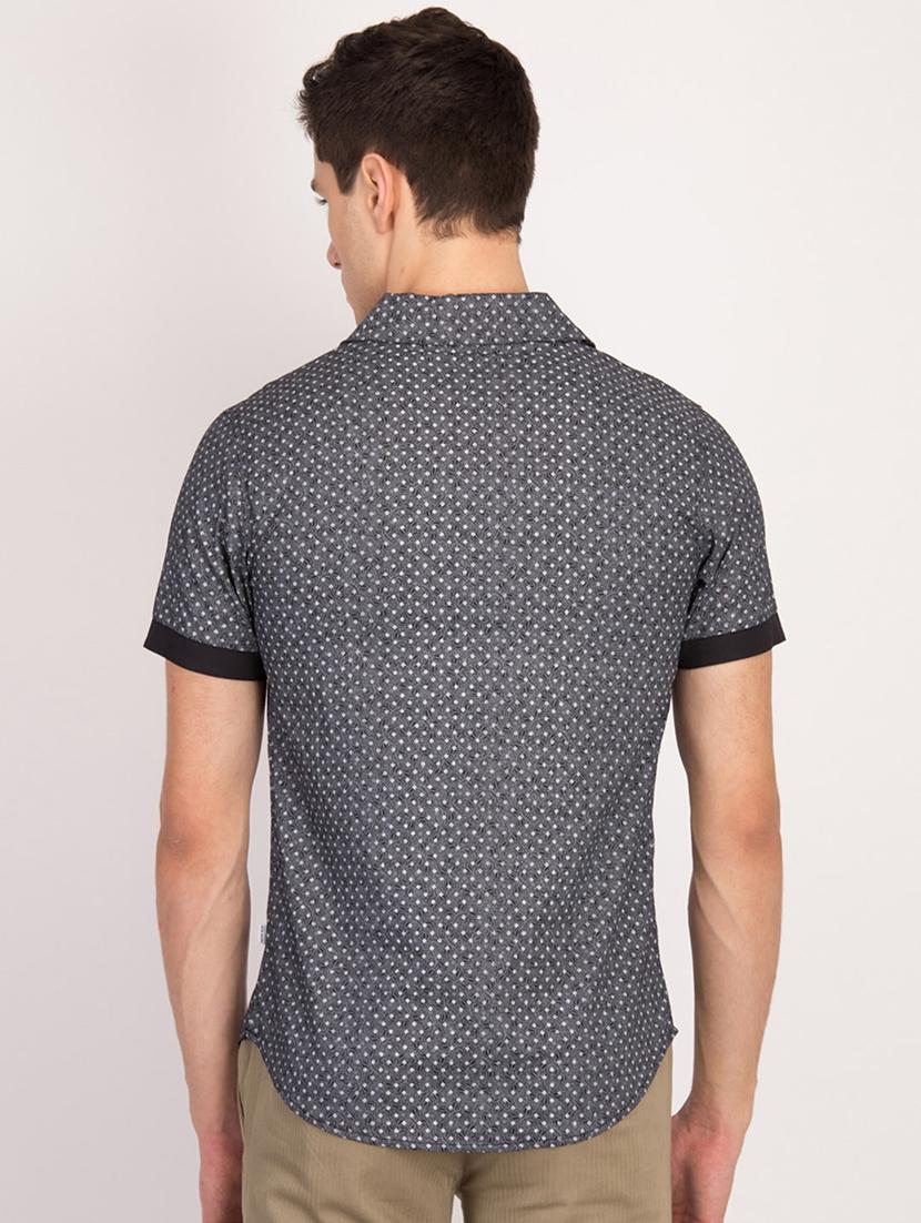 grey cotton casual shirt - 17032735 - Zoom Image - 3