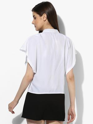 white polyester regular shirt - 17032752 - Standard Image - 4