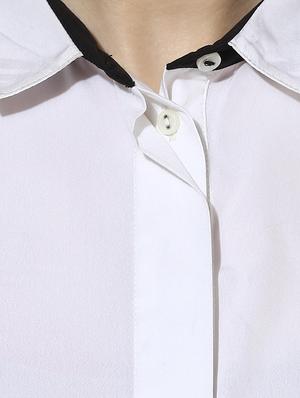 white polyester regular shirt - 17032752 - Standard Image - 6