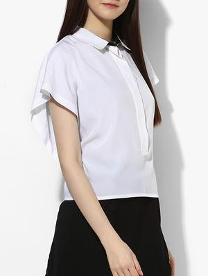 white polyester regular shirt - 17032752 - Standard Image - 7
