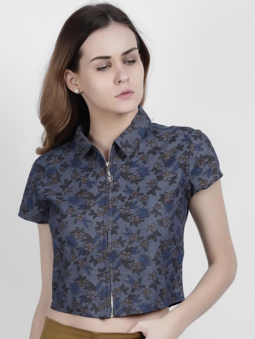 grey cotton regular shirt - 17032817 - Zoom Image - 1