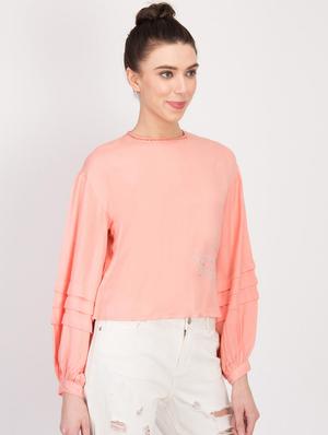 button up back solid top - 17032847 - Standard Image - 2