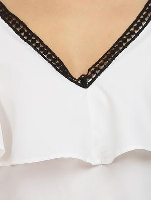 ruffle detail v neck top - 17032854 - Standard Image - 5