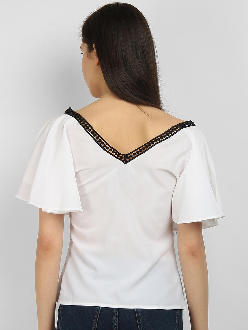 ruffle detail v neck top - 17032854 - Zoom Image - 3