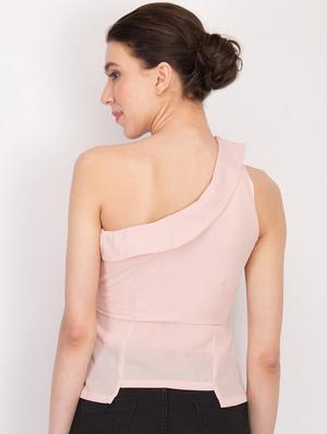 rosewater pink single shoulder top - 17032886 - Standard Image - 3