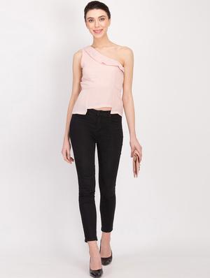 rosewater pink single shoulder top - 17032886 - Standard Image - 4