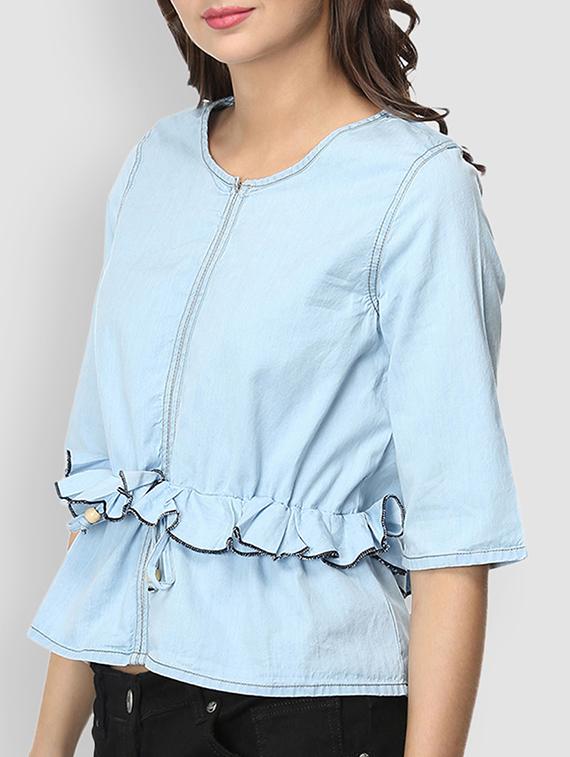 frill detail solid top - 17032906 - Zoom Image - 5