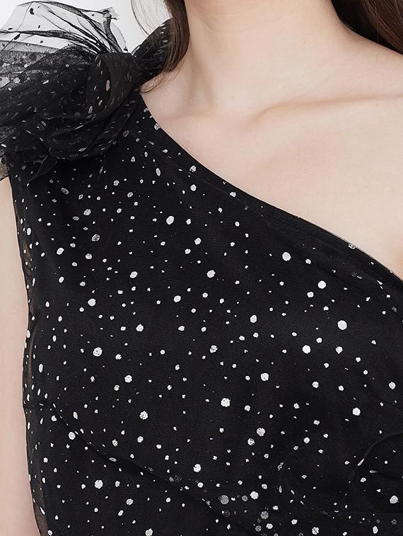 single shoulder polka dot dress - 17033841 - Zoom Image - 6