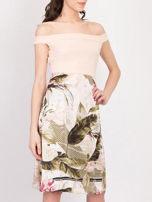 off shoulder floral a-line dress - 17033869 - Standard Image - 5
