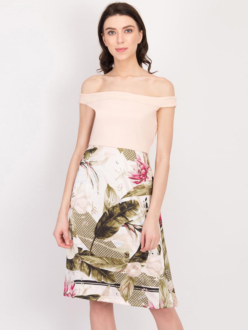 off shoulder floral a-line dress - 17033869 - Zoom Image - 1
