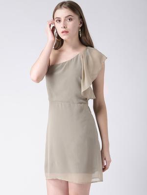 single shoulder a-line dress - 17033924 - Standard Image - 2