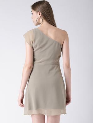 single shoulder a-line dress - 17033924 - Standard Image - 3