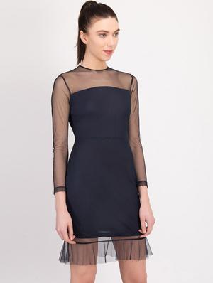 frilled hem sheer sheath dress - 17033949 - Standard Image - 2