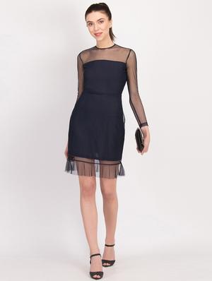 frilled hem sheer sheath dress - 17033949 - Standard Image - 4