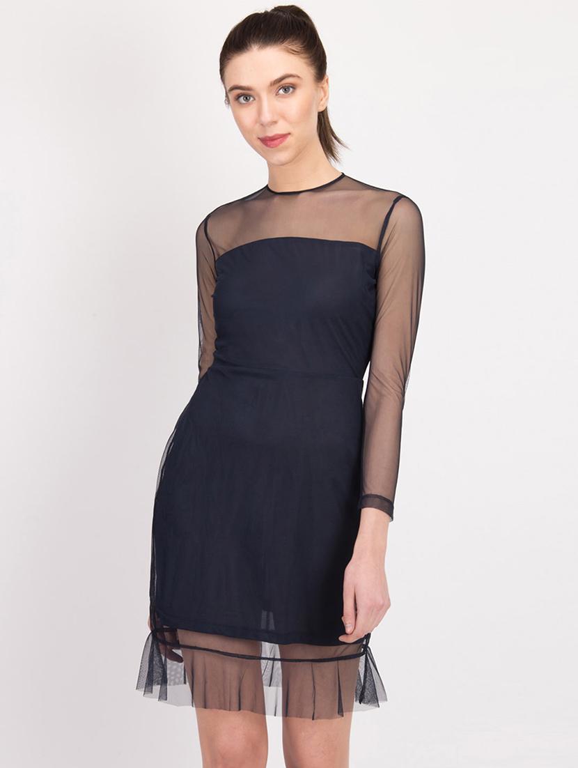 frilled hem sheer sheath dress - 17033949 - Zoom Image - 1