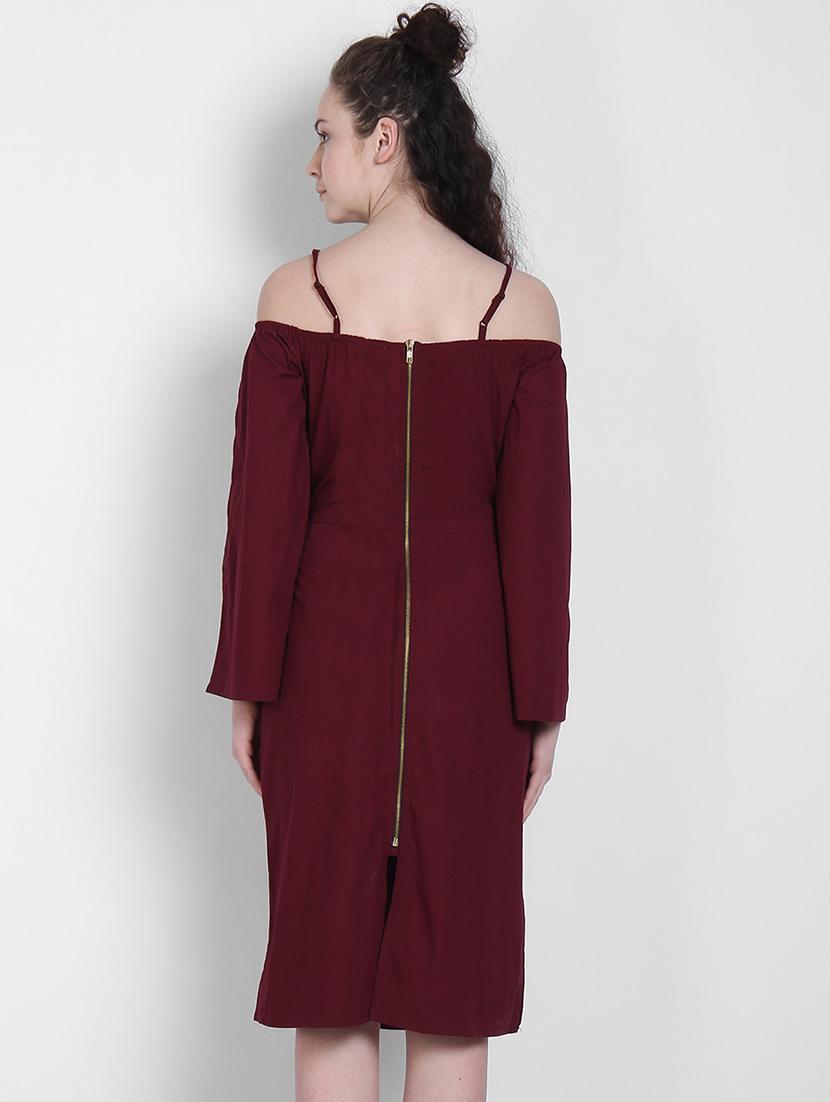 slit sleeves solid sheath dress - 17033952 - Zoom Image - 3