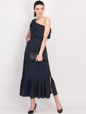 single shoulder maxi dress - 17033954 - Standard Image - 4