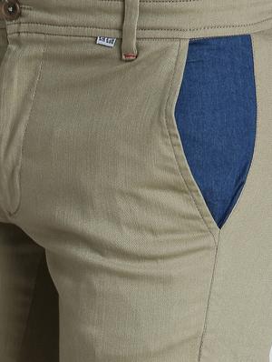 green solid flat front casual trouser - 17034027 - Standard Image - 5