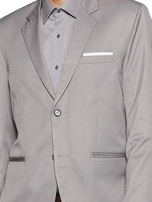 grey solid formal blazer - 17034606 - Standard Image - 3