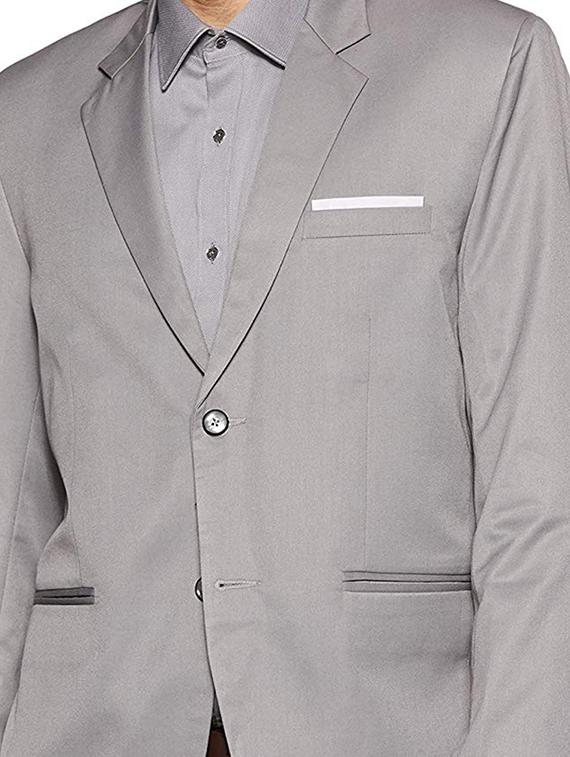 grey solid formal blazer - 17034606 - Zoom Image - 3