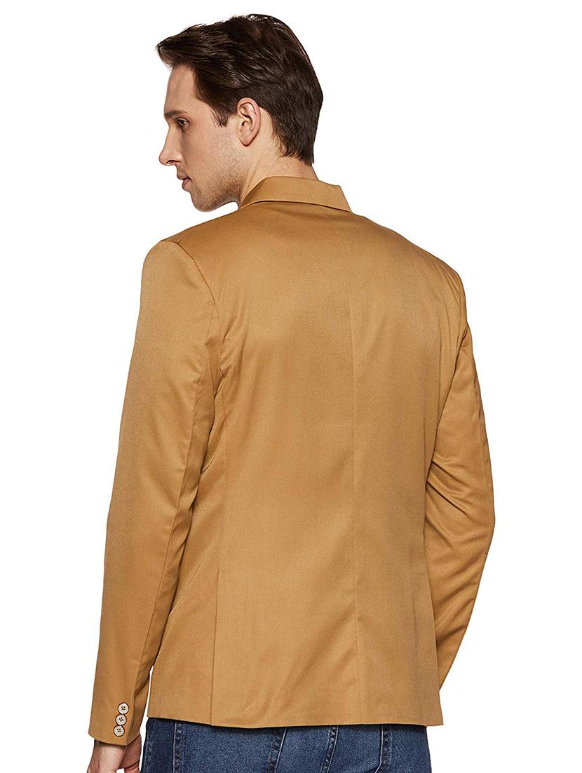 brown solid casual blazer - 17034609 - Zoom Image - 2