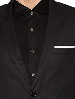 black solid formal blazer - 17034619 - Standard Image - 3