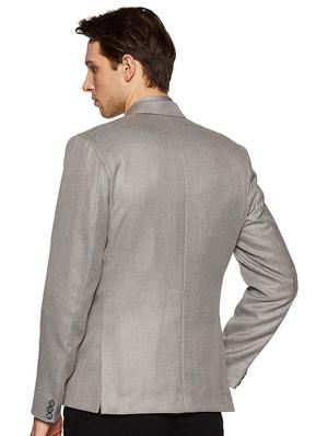 grey solid formal blazer - 17034621 - Standard Image - 2