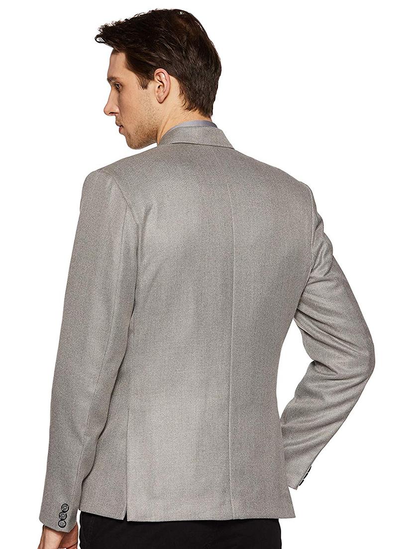 grey solid formal blazer - 17034621 - Zoom Image - 2