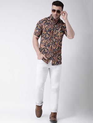 multi colored paisley print casual shirt - 17034796 - Standard Image - 4