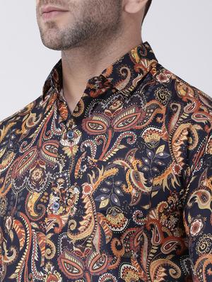 multi colored paisley print casual shirt - 17034796 - Standard Image - 5