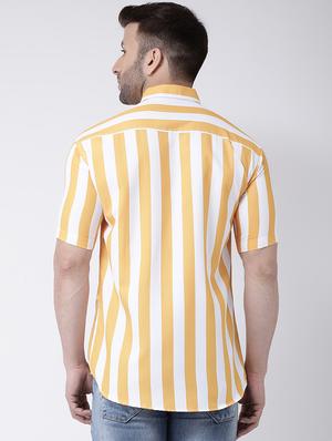 yellow striped casual shirt - 17034799 - Standard Image - 3