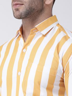 yellow striped casual shirt - 17034799 - Standard Image - 5