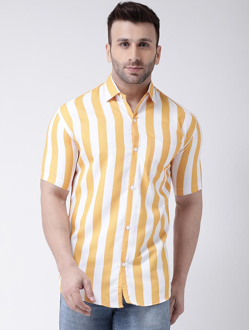 yellow striped casual shirt - 17034799 - Zoom Image - 1