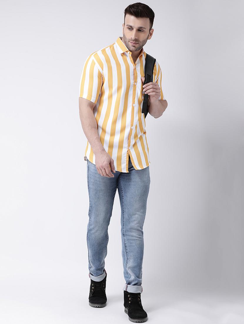 yellow striped casual shirt - 17034799 - Zoom Image - 4