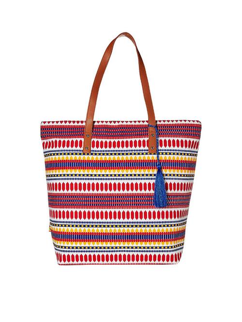 multi colored canvas regular tote - 17034809 - Standard Image - 1