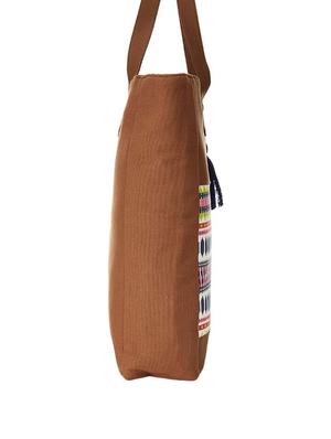brown leatherette (pu) regular tote - 17034842 - Standard Image - 5