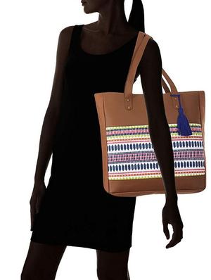 brown leatherette (pu) regular tote - 17034842 - Standard Image - 6