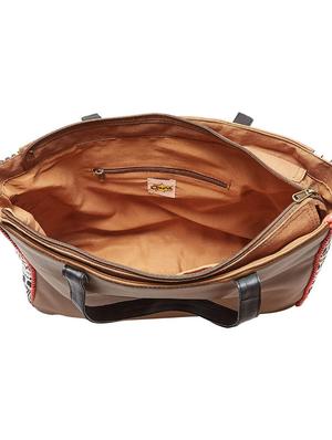 brown leatherette (pu) regular tote - 17034861 - Standard Image - 3