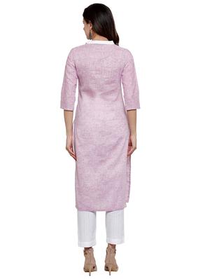 solid textured straight kurta - 17035601 - Standard Image - 3